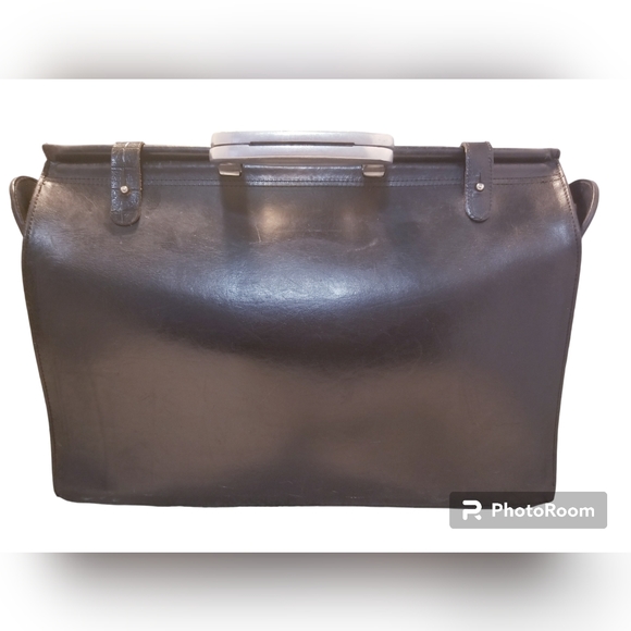 Bill Amberg studio rocket briefcase bag portfolio vintage black 17x12x5 - Picture 1 of 12